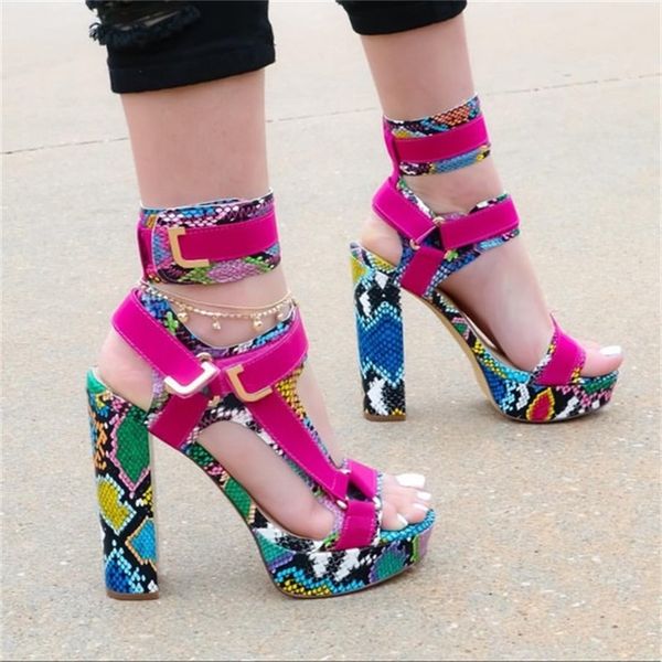 women's chunky heel sandals 2020 fashion high heel snakeskin platform buckle ladies shoes patchwork peep toe female pumps, Black
women's chunky heel sandals 2020 fashion high heel snakeskin platform buckle ladies shoes patchwork peep toe female pumps, Black
