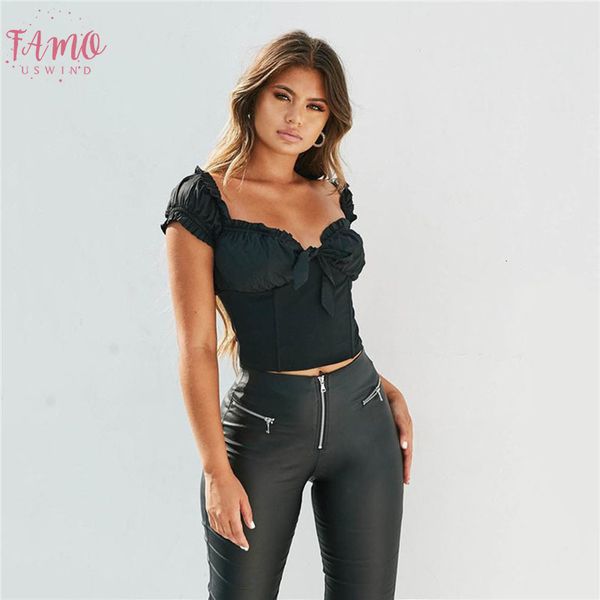 off shoulder women crop t shirts summer ladies short sleeve ruffle bow knot lace v neck up tees pullovers high street, White
off shoulder women crop t shirts summer ladies short sleeve ruffle bow knot lace v neck up tees pullovers high street, White