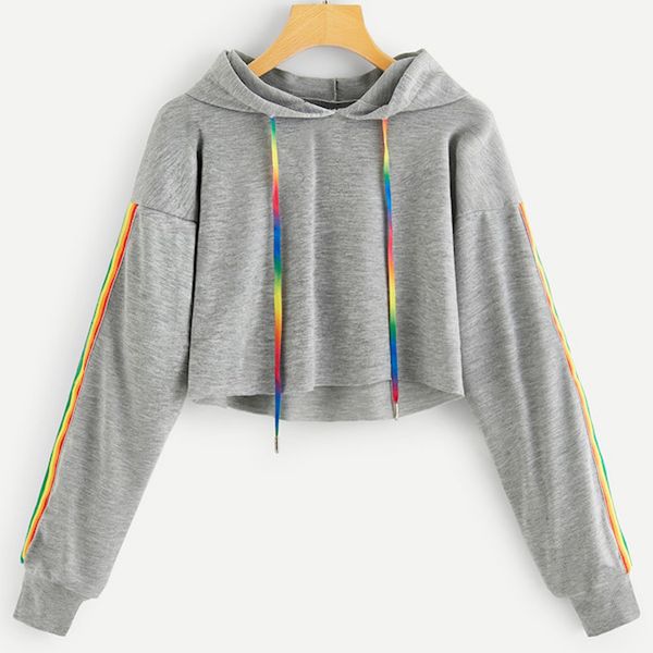 sweatshirt crop hoodies women autumn sportswear casual solid lace up rainbow drawstring long sleeve pullovers hoodie moletom, Black
sweatshirt crop hoodies women autumn sportswear casual solid lace up rainbow drawstring long sleeve pullovers hoodie moletom, Black