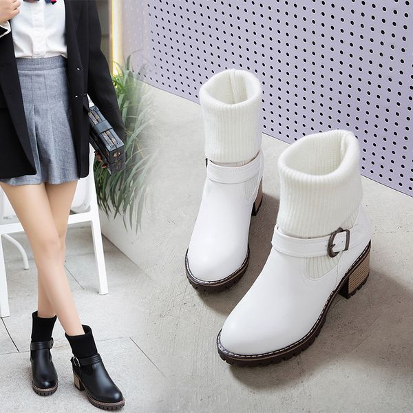 round toe pu ankle boots for women 2019 thick heels rubber high heels women pumps shoes fashion short boots, Black
round toe pu ankle boots for women 2019 thick heels rubber high heels women pumps shoes fashion short boots, Black