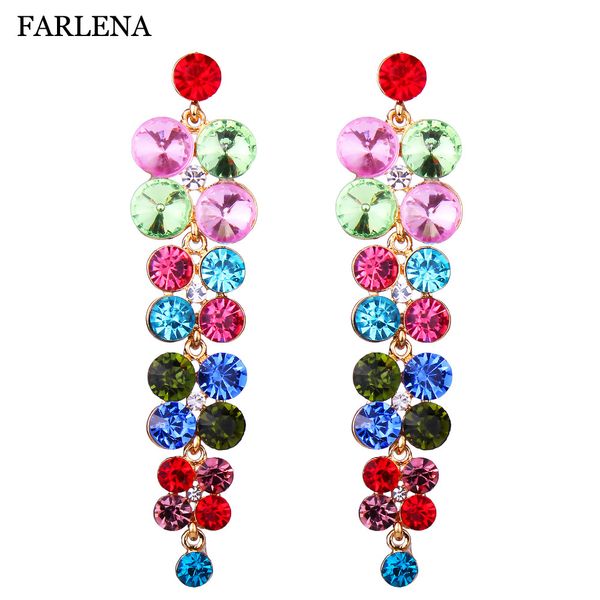 farlena jewelry multicolor crystal rhinestones drop earrings for women wedding fashion bridal long earrings, Golden
farlena jewelry multicolor crystal rhinestones drop earrings for women wedding fashion bridal long earrings, Golden