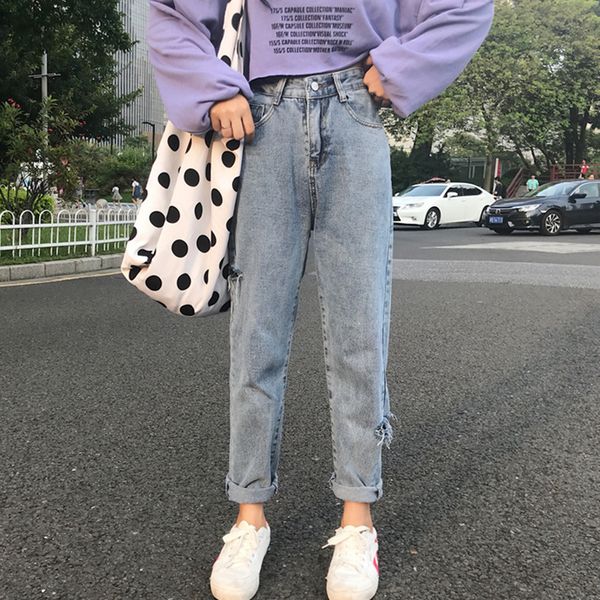 new autumn clothing korean version of female students high waist loose rjeans wide leg pants straight tube fashion long pants tide, Blue
new autumn clothing korean version of female students high waist loose rjeans wide leg pants straight tube fashion long pants tide, Blue
