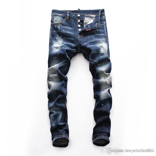 brand mens designer jeans biker trousers hi-street slim fit painted denim joggers male straight pleated moto jeans pants, Blue
brand mens designer jeans biker trousers hi-street slim fit painted denim joggers male straight pleated moto jeans pants, Blue