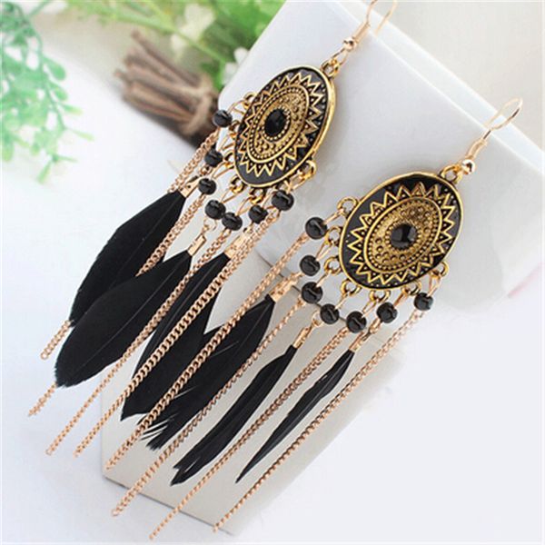 zoshi 2019 long tassel fashion feather style ethnic boho big dangle statement earring wedding earrings accessories wholesale, Silver 
zoshi 2019 long tassel fashion feather style ethnic boho big dangle statement earring wedding earrings accessories wholesale, Silver