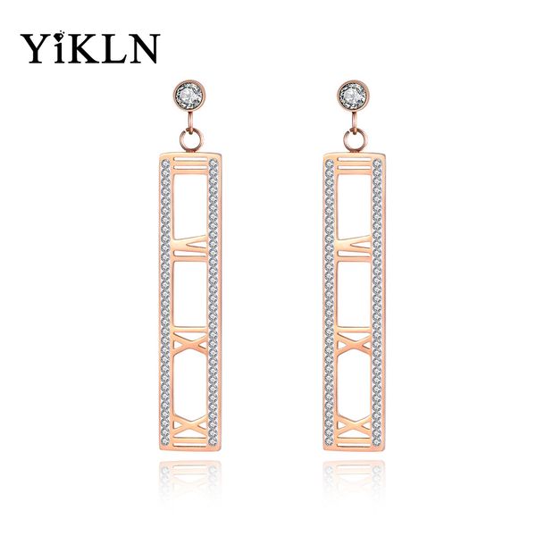 yikln roman numerals design long earrings rose gold stainless steel cubic zirconia stud earrings jewelry for women girl ye19018, Golden;silver
yikln roman numerals design long earrings rose gold stainless steel cubic zirconia stud earrings jewelry for women girl ye19018, Golden;silver