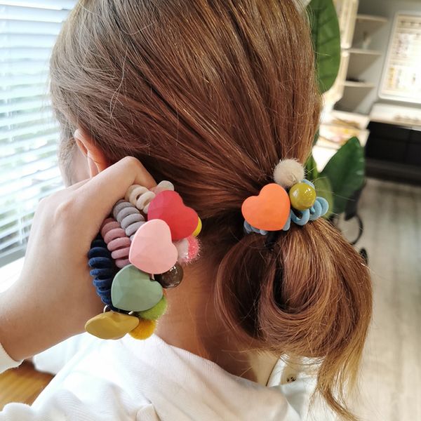 60pcs/lot diy simple multi plush hearts telephone ring rubber band elasticity traceless hair bands styling tool accessory ha1686, Brown
60pcs/lot diy simple multi plush hearts telephone ring rubber band elasticity traceless hair bands styling tool accessory ha1686, Brown