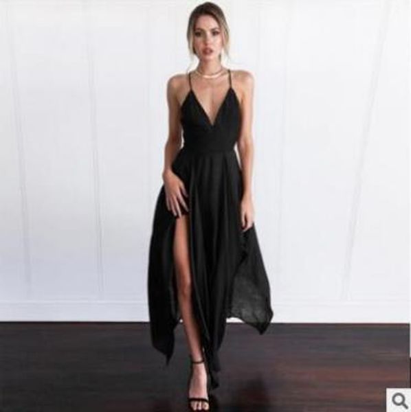 summer long dress women maxi dress elegant sleeveless sling vestido v neck evening party, Black;gray
summer long dress women maxi dress elegant sleeveless sling vestido v neck evening party, Black;gray