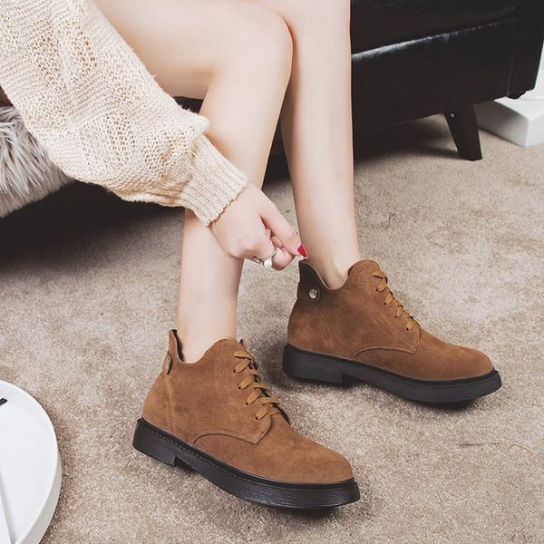 2019 autumn winter new thick bottom sponge cake wild lace boots women's casual warm shoes flock ankle boots for women, Black
2019 autumn winter new thick bottom sponge cake wild lace boots women's casual warm shoes flock ankle boots for women, Black
