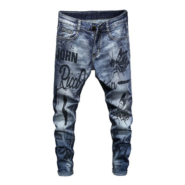 men's jeans kiovno fashion butterfly printed pants slim blue denim trousers for male washed size 28-36
men's jeans kiovno fashion butterfly printed pants slim blue denim trousers for male washed size 28-36