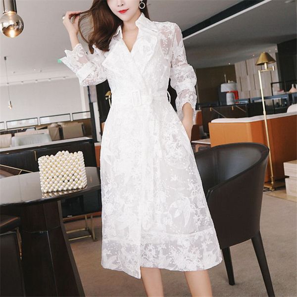 white trench coat long for women elegant lace embroidery windbreaker long sleeve trench coat femme slim women clothes q1275, Tan;black
white trench coat long for women elegant lace embroidery windbreaker long sleeve trench coat femme slim women clothes q1275, Tan;black