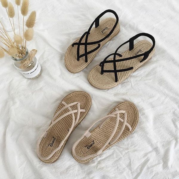 women summer fashion large size flat straw sandals non-slip beach shoes linen woven rope sandals beach slippers women, Black
women summer fashion large size flat straw sandals non-slip beach shoes linen woven rope sandals beach slippers women, Black
