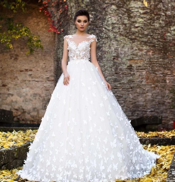 beautiful white butterflies hand made flowers flare fitted bridal wedding dresses new sheer neck cap sleeves appliques long bridal gowns
beautiful white butterflies hand made flowers flare fitted bridal wedding dresses new sheer neck cap sleeves appliques long bridal gowns