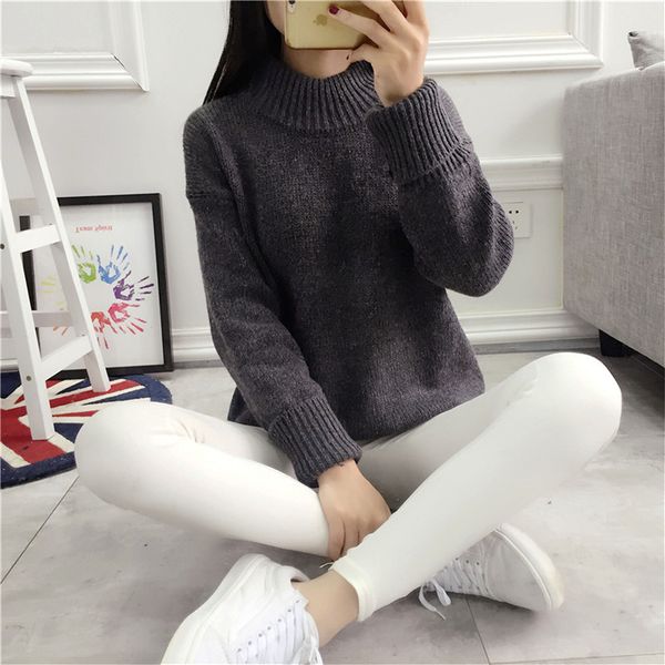 long sleeve knit sweater new arrival 2019 autumn and winter round neck sweater womens pullover knit, White;black
long sleeve knit sweater new arrival 2019 autumn and winter round neck sweater womens pullover knit, White;black