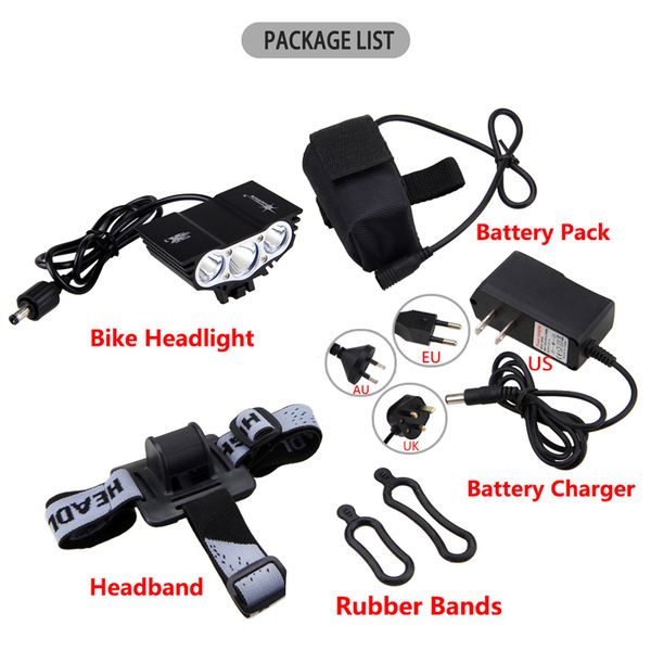 8000 lm 3xxm-l t6 led bicycle light bike lights headlight headlamp+12000mah battery pack+headband with charger
8000 lm 3xxm-l t6 led bicycle light bike lights headlight headlamp+12000mah battery pack+headband with charger