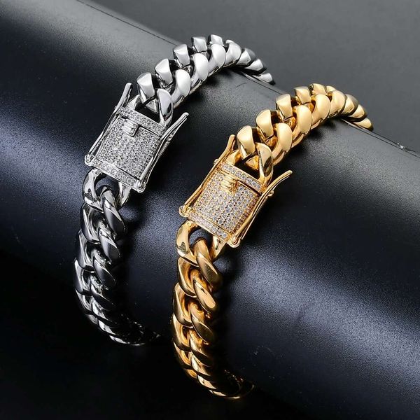 hip hop gold silver link chain bracelets for men luxury 7inches 8inches 10mm cuban chains 18k gold plated stainless steel bracelet gifts, Black
hip hop gold silver link chain bracelets for men luxury 7inches 8inches 10mm cuban chains 18k gold plated stainless steel bracelet gifts, Black