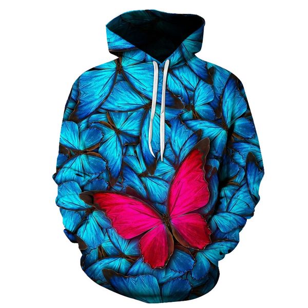 2019 весна осень новые люди толстовки голубой бабочки печать 3d толстовка мужчин, женщин случайный с длинными рукавами карман с капюшоном пу, Black 
2019 весна осень новые люди толстовки голубой бабочки печать 3d толстовка мужчин, женщин случайный с длинными рукавами карман с капюшоном пу, Black