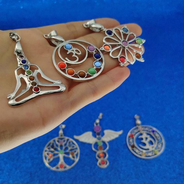 7 yoga chakra pendant 7 chakra healing stones pendants for yoga necklace will and sandy drop ship 380157, Silver
7 yoga chakra pendant 7 chakra healing stones pendants for yoga necklace will and sandy drop ship 380157, Silver