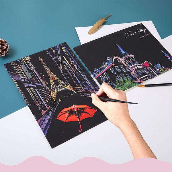 21x29.7 cm a4 diy colorful night view scraping painting magic scratch art painting paper manual drawing toys kids education toys
21x29.7 cm a4 diy colorful night view scraping painting magic scratch art painting paper manual drawing toys kids education toys