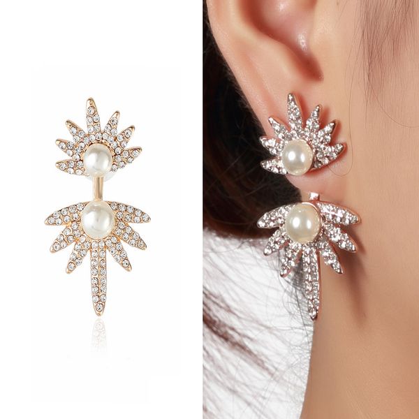 special multilateral asymmetry front and rear models pearl earrings alloy plating women's earrings, Golden;silver
special multilateral asymmetry front and rear models pearl earrings alloy plating women's earrings, Golden;silver