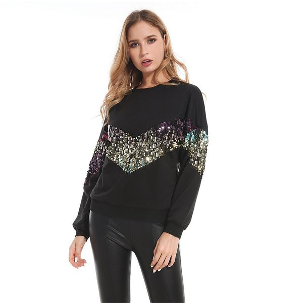 2020 women sequined sweatshirt lady long sleeve pullover winter fall o-neck hoodies kawaii female colorblock jumper sj5592v, Black
2020 women sequined sweatshirt lady long sleeve pullover winter fall o-neck hoodies kawaii female colorblock jumper sj5592v, Black