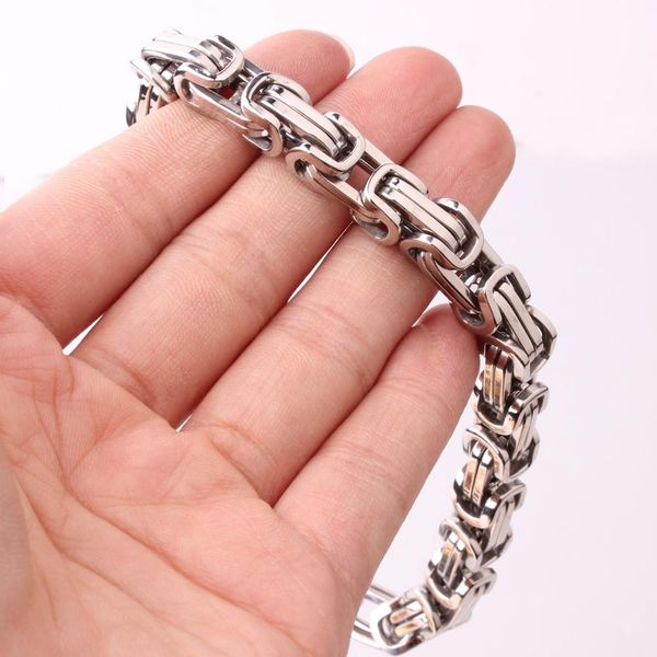 men's bracelets silver/gold chain link bracelet stainless steel 4/6/8mm width byzantine wholesale 7-10 inch, Black
men's bracelets silver/gold chain link bracelet stainless steel 4/6/8mm width byzantine wholesale 7-10 inch, Black