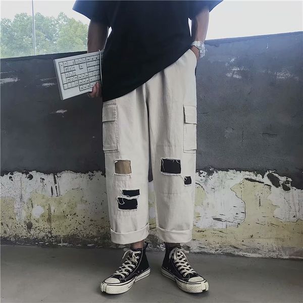 overalls men's loose straight tube fashion brand multi pocket patch nine point pants trend casual pants, Black
overalls men's loose straight tube fashion brand multi pocket patch nine point pants trend casual pants, Black