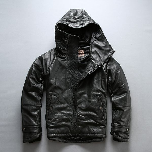 fashion avirex winter down solid real genuine leather jacket men black cowskin hooded thick coat casual clothing
fashion avirex winter down solid real genuine leather jacket men black cowskin hooded thick coat casual clothing