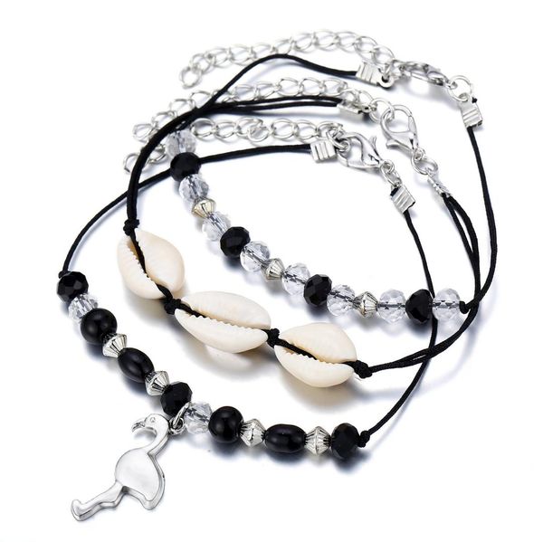 europe and america new style anklet creative fashion retro shell flamingo pendant black bead anklet suit 3 pieces, Red;blue
europe and america new style anklet creative fashion retro shell flamingo pendant black bead anklet suit 3 pieces, Red;blue