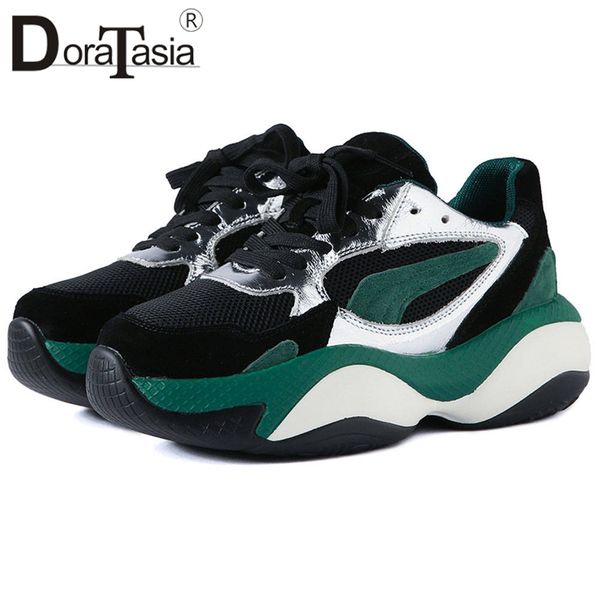 doratasia new fashion genuine leather sneakers lace up cow suede flat platform shoes women mixed colors flats women brand shoes, Black
doratasia new fashion genuine leather sneakers lace up cow suede flat platform shoes women mixed colors flats women brand shoes, Black