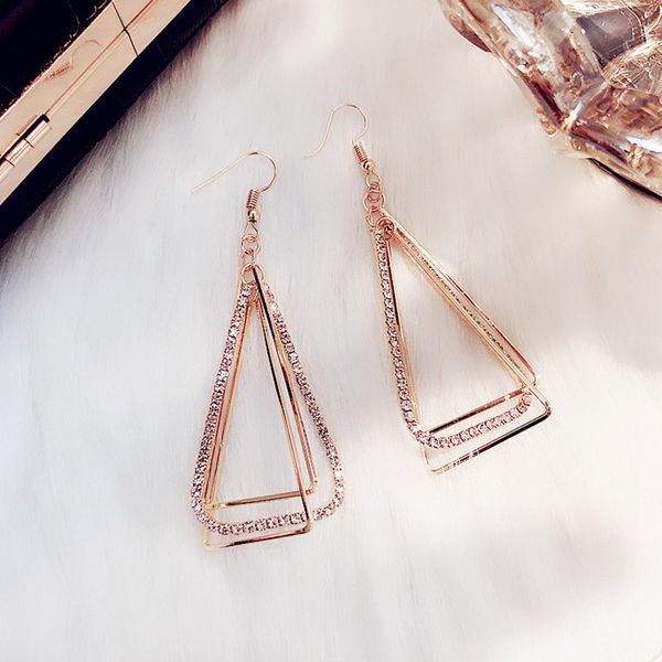 new fashion women dangle earrings long pendant earrings jewelry hyperbolic geometry triangle hollow out metal punk eardrop, Silver
new fashion women dangle earrings long pendant earrings jewelry hyperbolic geometry triangle hollow out metal punk eardrop, Silver