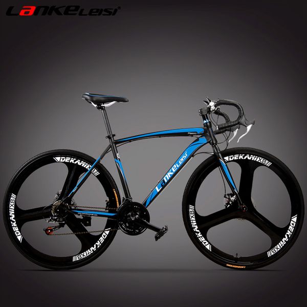 

новая марка велосипеда дороги углеродистая сталь рама 700cc колеса 21 27 скорость двойной дисковый тормоз bicicleta открытый велоспорт