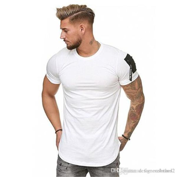 19ss mens summer sports tshirts designer zipper sleeves o-neck white blue khaki black tees, White;black
19ss mens summer sports tshirts designer zipper sleeves o-neck white blue khaki black tees, White;black