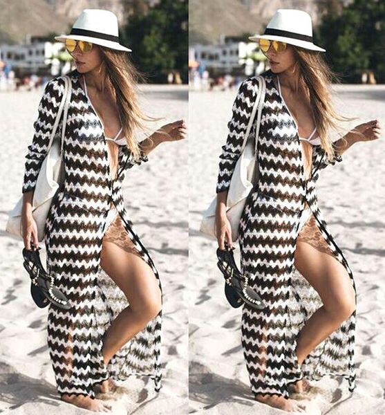 women summer beach party maxi dress chiffon thin long sleeve costume black white wave striped, Black;gray
women summer beach party maxi dress chiffon thin long sleeve costume black white wave striped, Black;gray