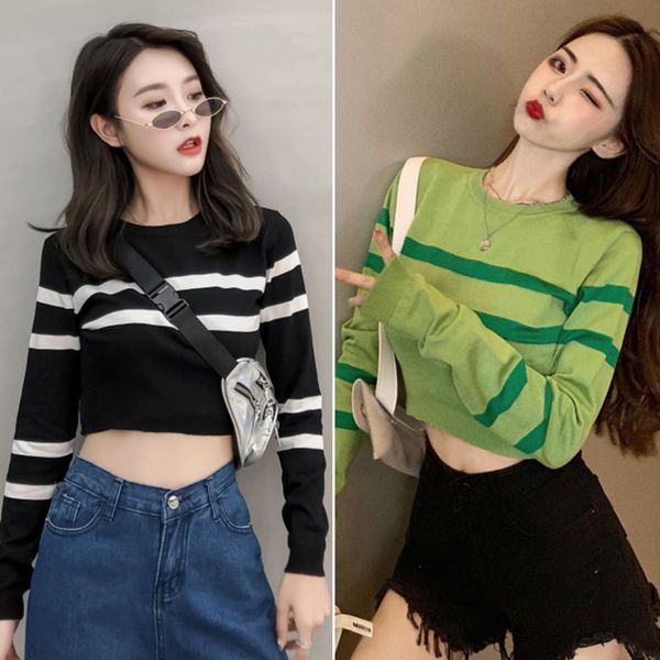 autumn new women knitted sweaters korean style ladies short pullover long sleeve fall sweater clothes, White;black
autumn new women knitted sweaters korean style ladies short pullover long sleeve fall sweater clothes, White;black