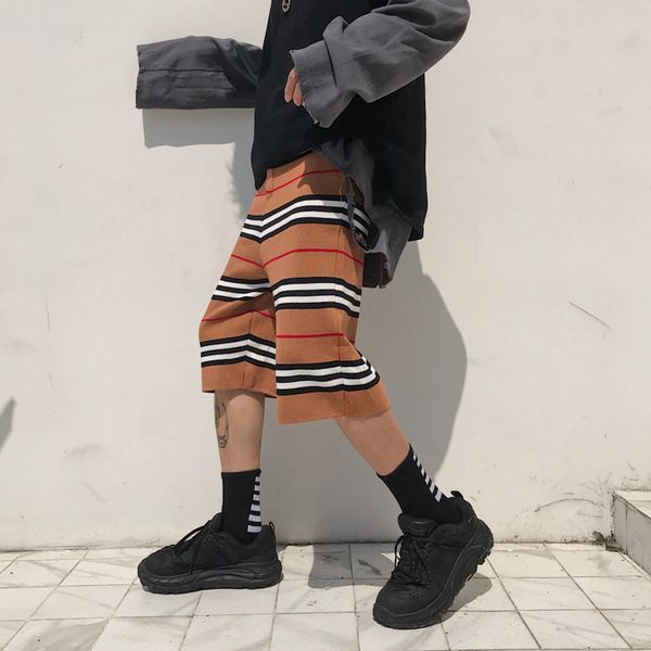 2019 spring new korean men's couple knit drawstring straight contrast color loose pocket casual five pants streetwear, Black
2019 spring new korean men's couple knit drawstring straight contrast color loose pocket casual five pants streetwear, Black