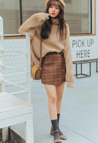 2019 women's ulzzang autumn and winter harajuku thickened woolen plaid retro skirt female cute japanese kawaii skirts for women, Black
2019 women's ulzzang autumn and winter harajuku thickened woolen plaid retro skirt female cute japanese kawaii skirts for women, Black
