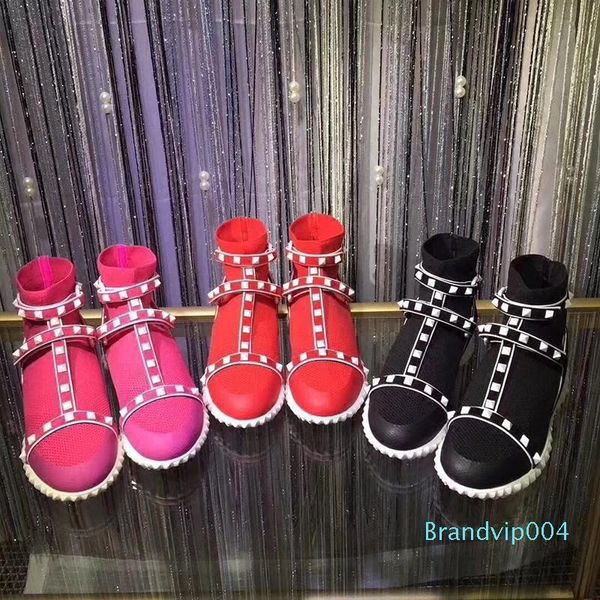 casual knitted elastic ankle boots for women white rivets studded platform flat heels sneakers socks shoes female booties, Black
casual knitted elastic ankle boots for women white rivets studded platform flat heels sneakers socks shoes female booties, Black