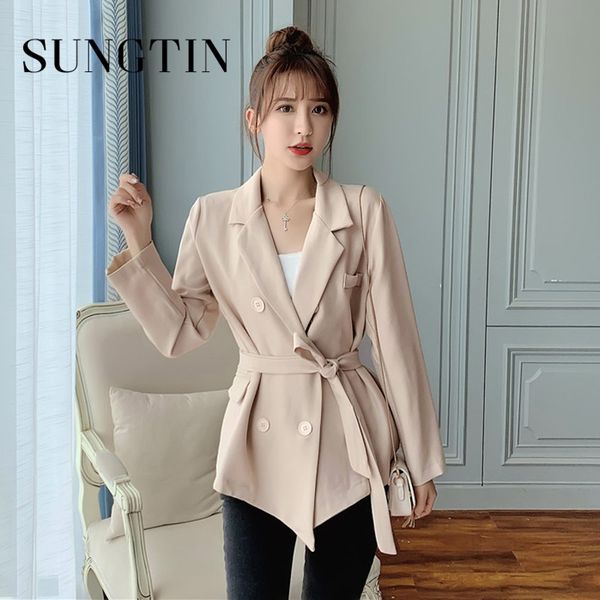 women's suits & blazers sungtin blazer women belt 3 color fashion office ladies coat outwear double breasted long sleeve korea pink fem, White;black
women's suits & blazers sungtin blazer women belt 3 color fashion office ladies coat outwear double breasted long sleeve korea pink fem, White;black