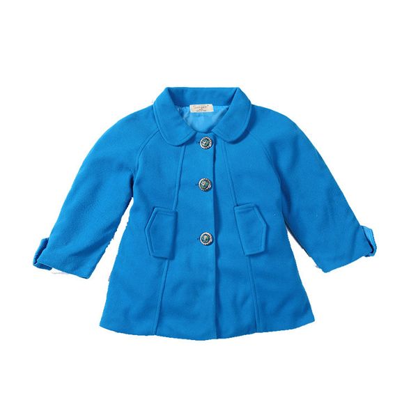 fall / winter 2020 new girl's woolen coat coat fashion, Blue;gray