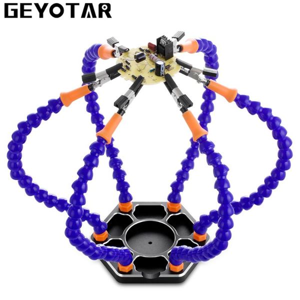 geyotar helping hands soldering station third hand tool with 6pcs flexible arms for pcb board welding tools
geyotar helping hands soldering station third hand tool with 6pcs flexible arms for pcb board welding tools