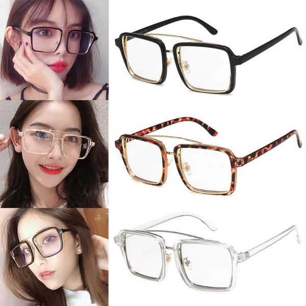 new square optical glasses large metal frame fashion universal gold brand designer eyeglasses clear lens transparent, Black
new square optical glasses large metal frame fashion universal gold brand designer eyeglasses clear lens transparent, Black