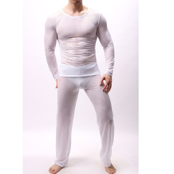 2pcs/set men undershirts sets transparent loose casual fitness sports t-shirts trousers suits male pajamas underwear, Black;brown
2pcs/set men undershirts sets transparent loose casual fitness sports t-shirts trousers suits male pajamas underwear, Black;brown