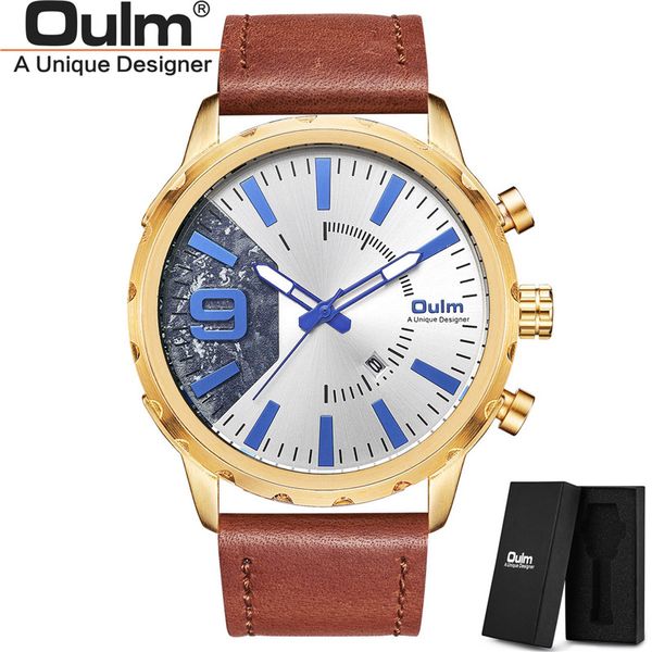 oulm new fashion casual genuine leather watches men calendar quartz clock male sport wrist watch, Slivery;brown
oulm new fashion casual genuine leather watches men calendar quartz clock male sport wrist watch, Slivery;brown