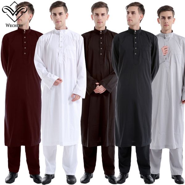 wechery muslim men islamic clothing two piece robes & pants set kaftan jubba thobe for arabia men black brown white grey abaya, Red
wechery muslim men islamic clothing two piece robes & pants set kaftan jubba thobe for arabia men black brown white grey abaya, Red