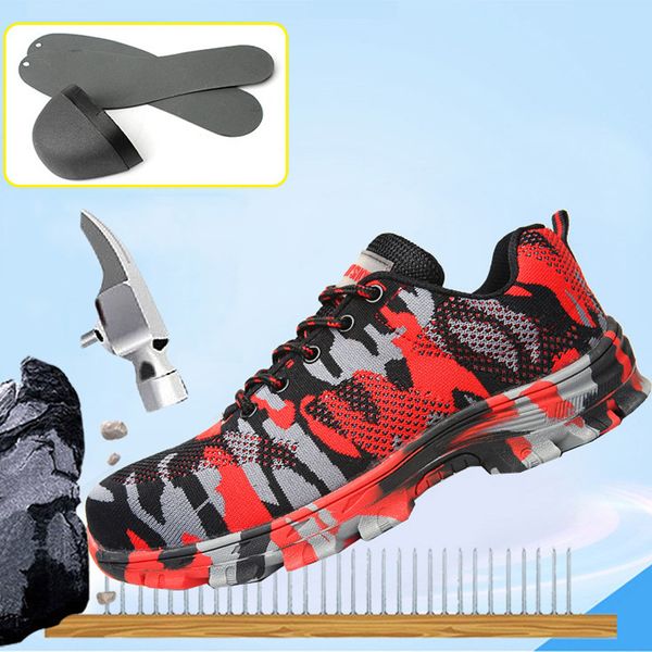 men shoes steel toe shoes work safety boot breathable flying woven work boots indestructible safety mesh sneakers, Black
men shoes steel toe shoes work safety boot breathable flying woven work boots indestructible safety mesh sneakers, Black