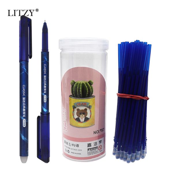 53pcs/lot 0.5mm blue ink erasable pen set gel pen erasable refill rod washable handle for school writing stationery
53pcs/lot 0.5mm blue ink erasable pen set gel pen erasable refill rod washable handle for school writing stationery