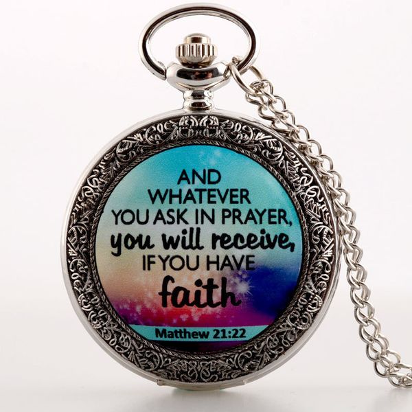 ibeina christ holy bible matthew proverbs theme full quartz engraved fob retro pendant pocket watch chain gift, Slivery;golden
ibeina christ holy bible matthew proverbs theme full quartz engraved fob retro pendant pocket watch chain gift, Slivery;golden