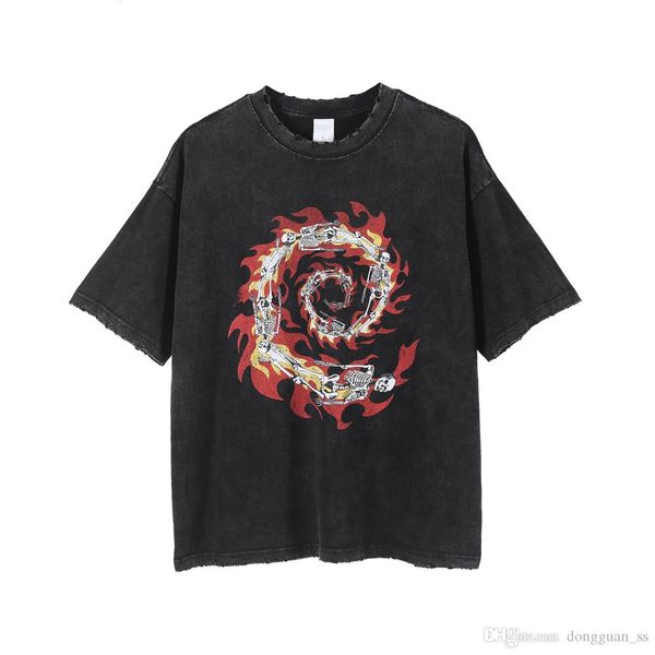 distressing black t-shirt ripped cuffs short sleeve cotton tee hip hop raglan streetwear, White;black