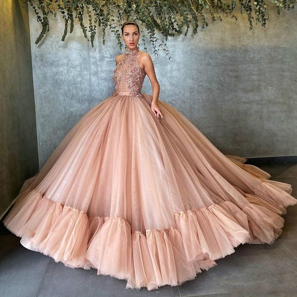 2020 champagne quinceanera dresses 3d floral appliques beads halter princess ball gown sweet 16 tulle back prom dress party gowns, Blue;red
2020 champagne quinceanera dresses 3d floral appliques beads halter princess ball gown sweet 16 tulle back prom dress party gowns, Blue;red