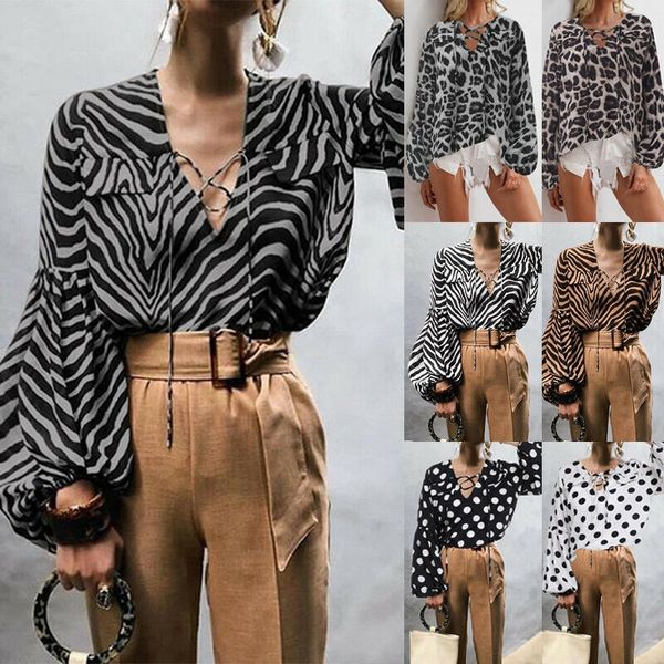 fashion women long sleeve leopard blouse v neck shirt ladies party dames streetwear blusas femininas elegante plus size, White
fashion women long sleeve leopard blouse v neck shirt ladies party dames streetwear blusas femininas elegante plus size, White